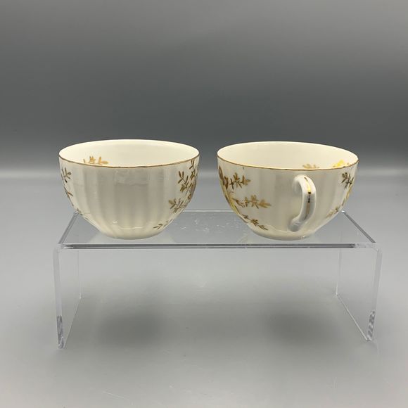 Set of 2 Yellow Rose China Shell Shaped Snack Lunch Cups Plates Grannycore 1930 - Picture 5 of 10